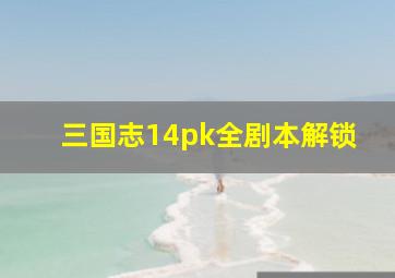 三国志14pk全剧本解锁