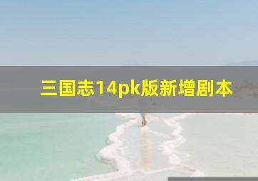 三国志14pk版新增剧本