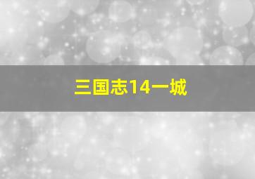 三国志14一城