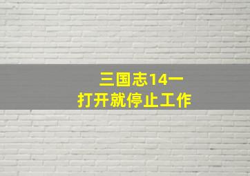 三国志14一打开就停止工作