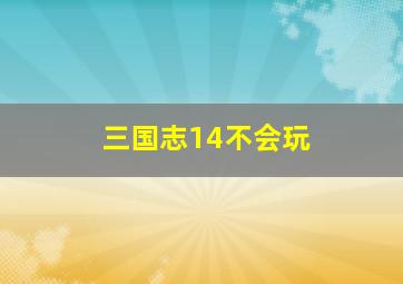 三国志14不会玩