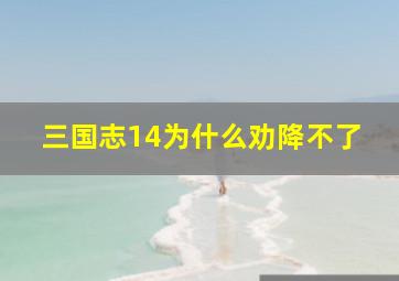 三国志14为什么劝降不了