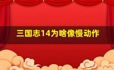 三国志14为啥像慢动作