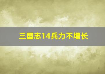 三国志14兵力不增长