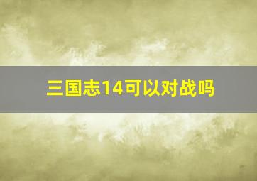 三国志14可以对战吗