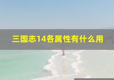 三国志14各属性有什么用