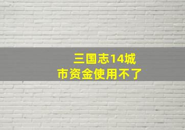 三国志14城市资金使用不了