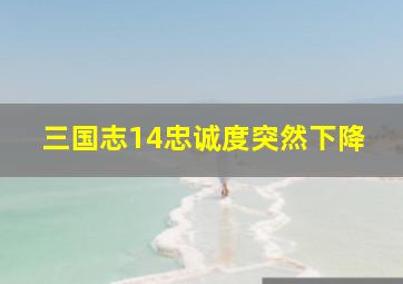 三国志14忠诚度突然下降