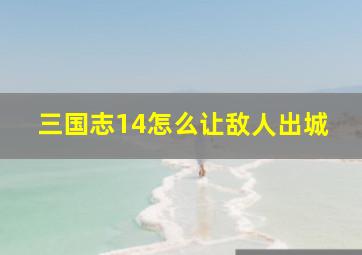 三国志14怎么让敌人出城