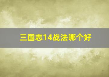 三国志14战法哪个好