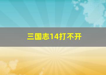 三国志14打不开