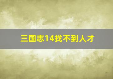 三国志14找不到人才