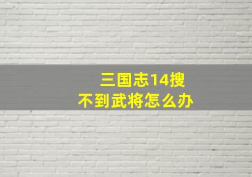 三国志14搜不到武将怎么办