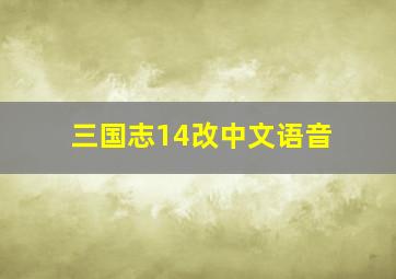 三国志14改中文语音