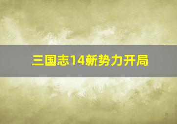 三国志14新势力开局