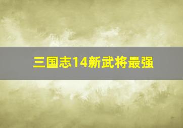 三国志14新武将最强