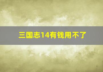 三国志14有钱用不了