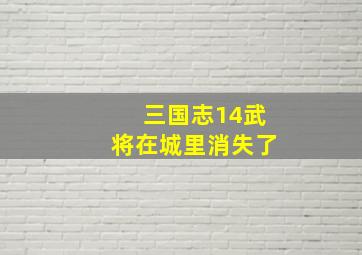 三国志14武将在城里消失了