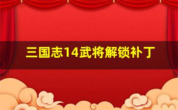 三国志14武将解锁补丁