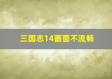 三国志14画面不流畅