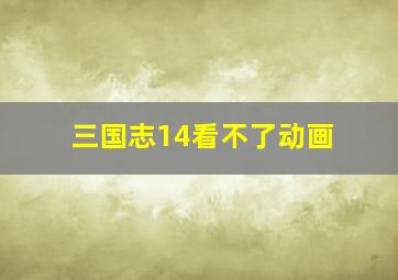 三国志14看不了动画