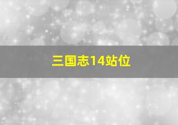 三国志14站位