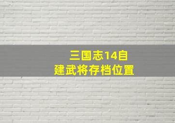 三国志14自建武将存档位置