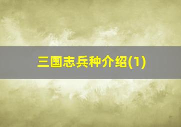 三国志兵种介绍(1)