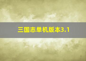 三国志单机版本3.1