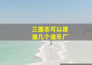 三国志可以建造几个造币厂