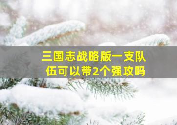 三国志战略版一支队伍可以带2个强攻吗