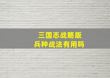 三国志战略版兵种战法有用吗