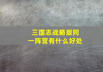 三国志战略版同一阵营有什么好处