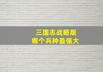 三国志战略版哪个兵种最强大