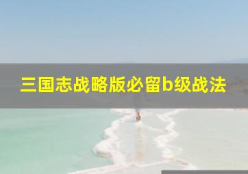 三国志战略版必留b级战法