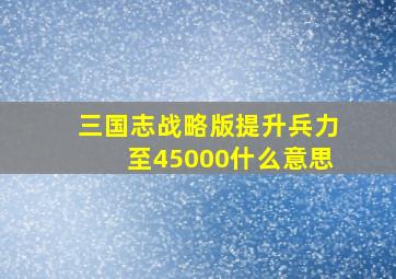 三国志战略版提升兵力至45000什么意思