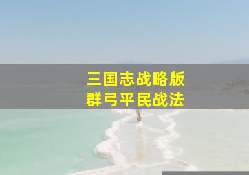 三国志战略版群弓平民战法