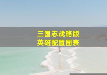 三国志战略版英雄配置图表