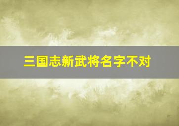 三国志新武将名字不对