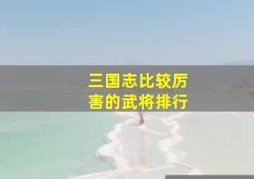 三国志比较厉害的武将排行