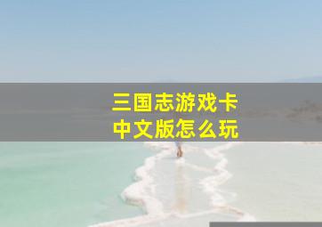 三国志游戏卡中文版怎么玩