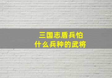 三国志盾兵怕什么兵种的武将