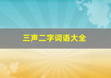 三声二字词语大全