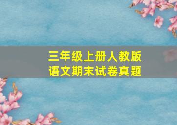 三年级上册人教版语文期末试卷真题