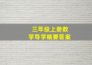 三年级上册数学导学精要答案