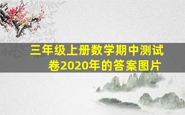 三年级上册数学期中测试卷2020年的答案图片