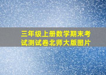 三年级上册数学期末考试测试卷北师大版图片