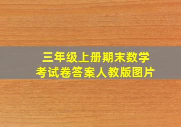 三年级上册期末数学考试卷答案人教版图片