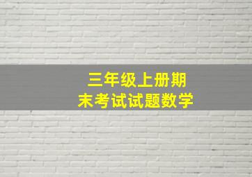 三年级上册期末考试试题数学