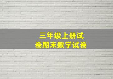 三年级上册试卷期末数学试卷